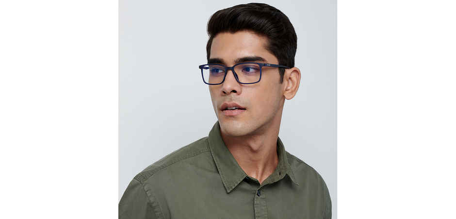 Lenskart Blu Unisex Block Print TR90 Computer Glasses | Blue - L