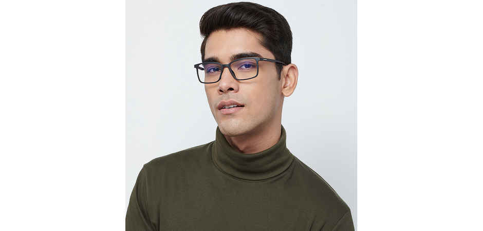 Lenskart Blu Unisex Solid Plastic Computer Glasses | Black - L