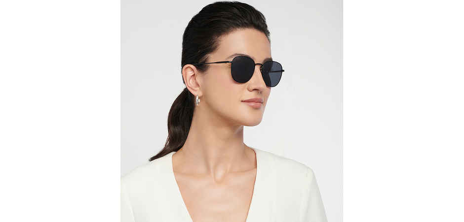 Vincent Chase By Lenskart Unisex Stainless Steel Round Sunglasses | Grey and Black - L