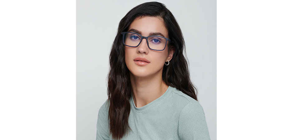 Lenskart Blu Unisex Block Print TR90 Computer Glasses | Blue - L