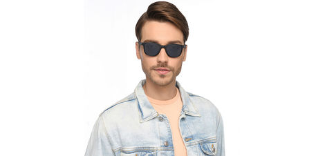 Vincent Chase By Lenskart Unisex Plastic Sunglasses | Black and Blue - M