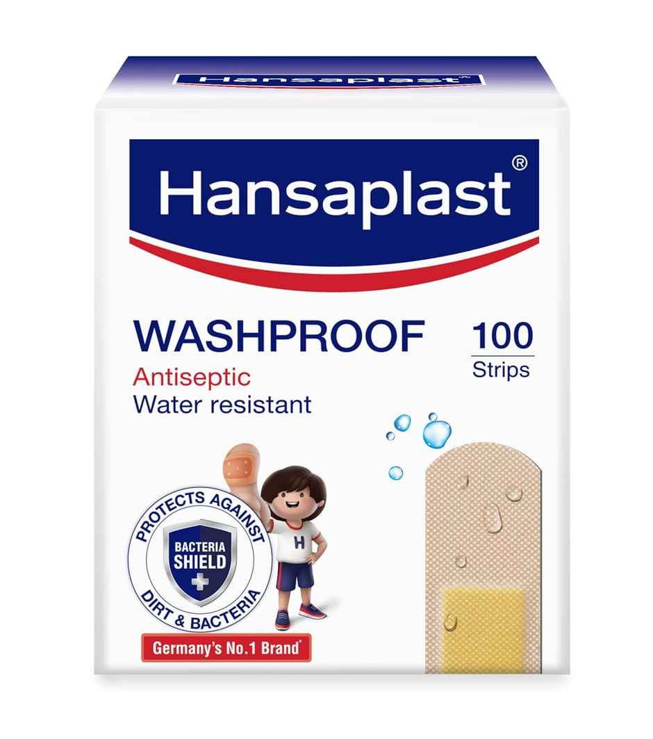 Hansaplast Washproof Antiseptic Plaster Strips Waterproof Bandage For Cuts & Wounds First-Aid