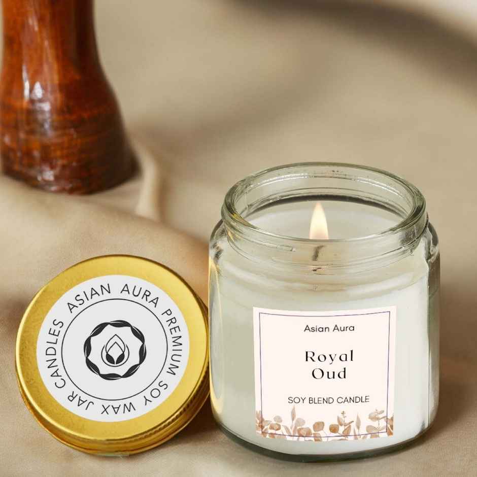 Asian Aura Scented Glass Jar Candle | Royal Oud