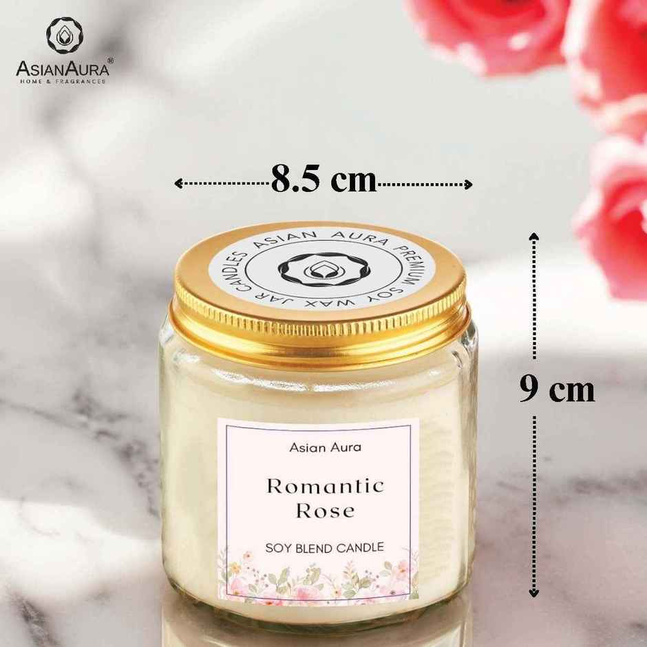 Asian Aura Scented Glass Jar Candle | Romantic Rose