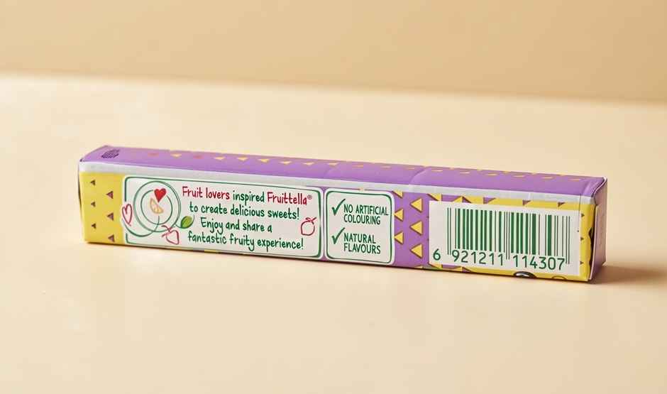 Fruit-Tella 2 In 1 Lemon & Grape Flavour Chewy Toffee Candy