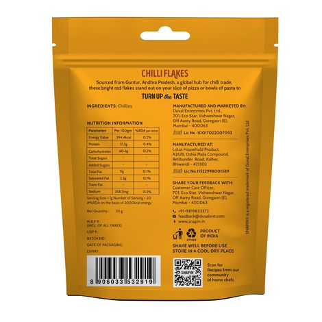 Snapin Chilli Flakes Sachet Pouch Combo 