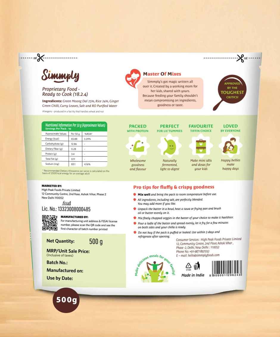 Simmply Moong Dal Chilla Batter