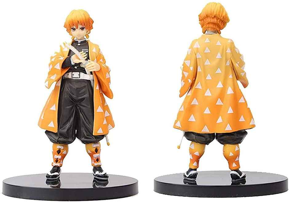 Awestuffs Zenitsu Demon Slayer Action Figure Limited Edition for Car Dashboard