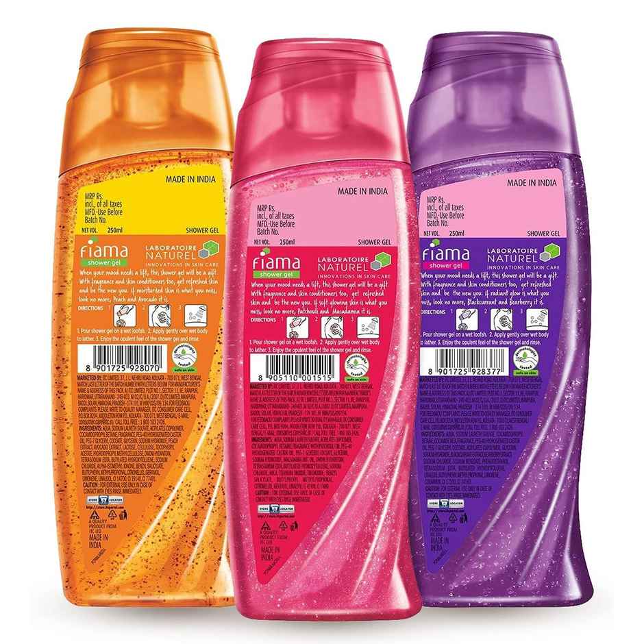 Fiama Shower Gel Blackcurrant & Bearberry Shower Gel Peach & Avocado Shower Gel Lemongrass & Jojoba