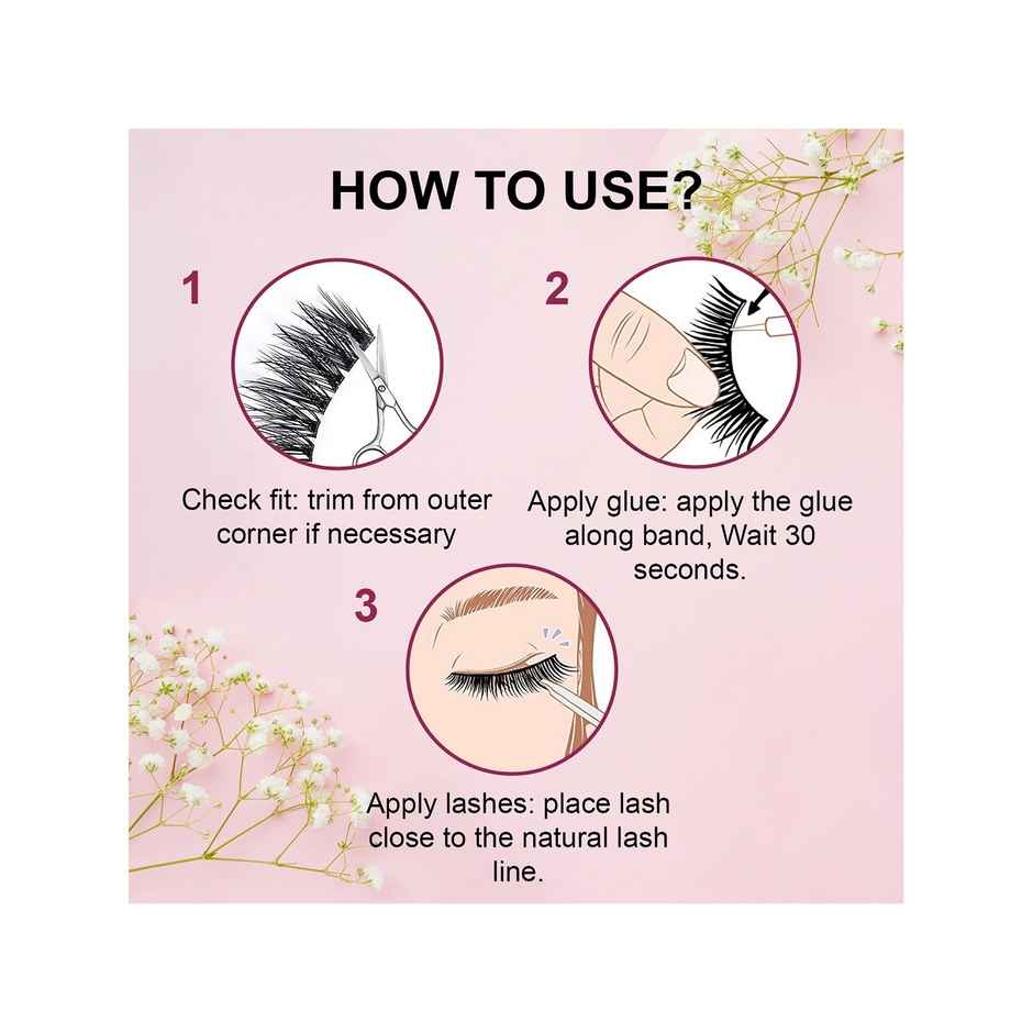 Bronson Professional Pair 6D Long & Natural False Eyelashes - 201