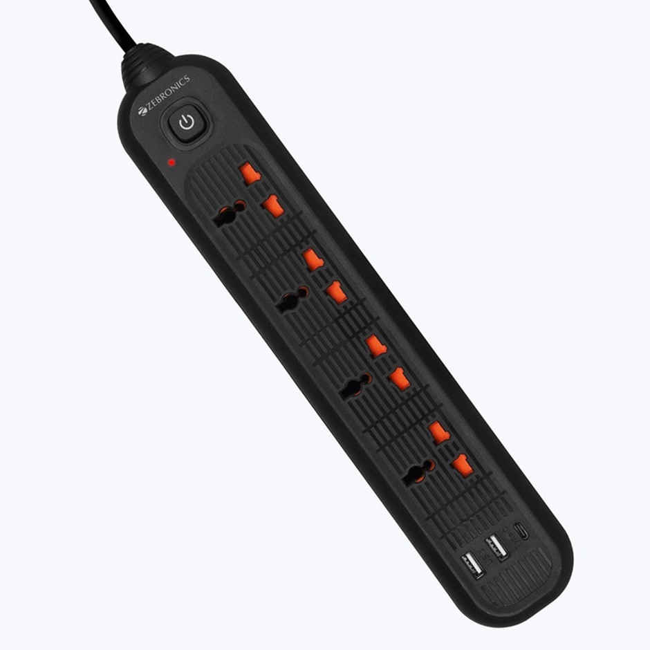 Zebronics Power Bar 145 | 2000W | 1 x Type C Port | 4 x Universal Socket | 2 x USB Port | 5 m