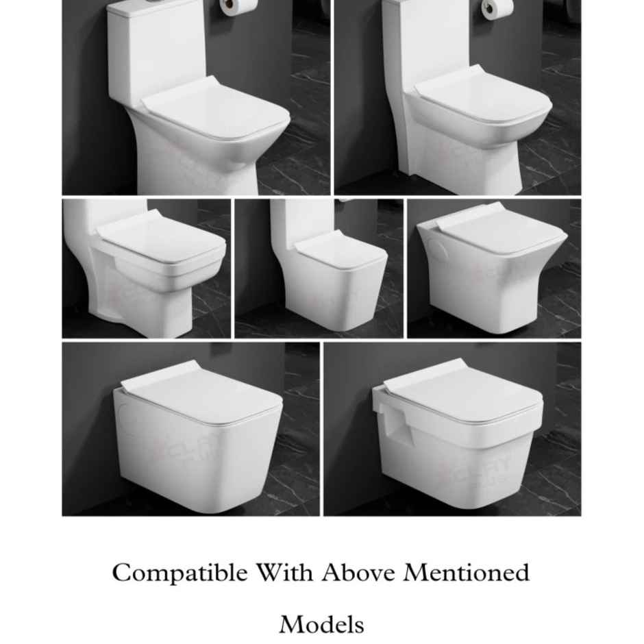 Clayplus 743 - Polypropylene Soft Close Slim Hydraulic Toilet Seat Cover