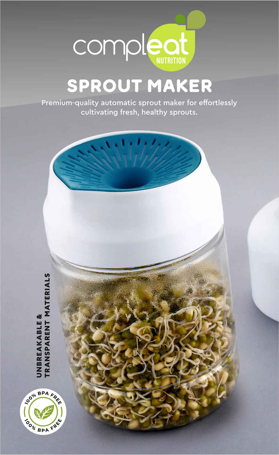 2Mech Sprout Maker Jar with Ventilation Stand