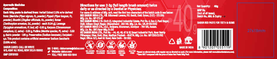 Dabur Red Ayurvedic Toothpaste