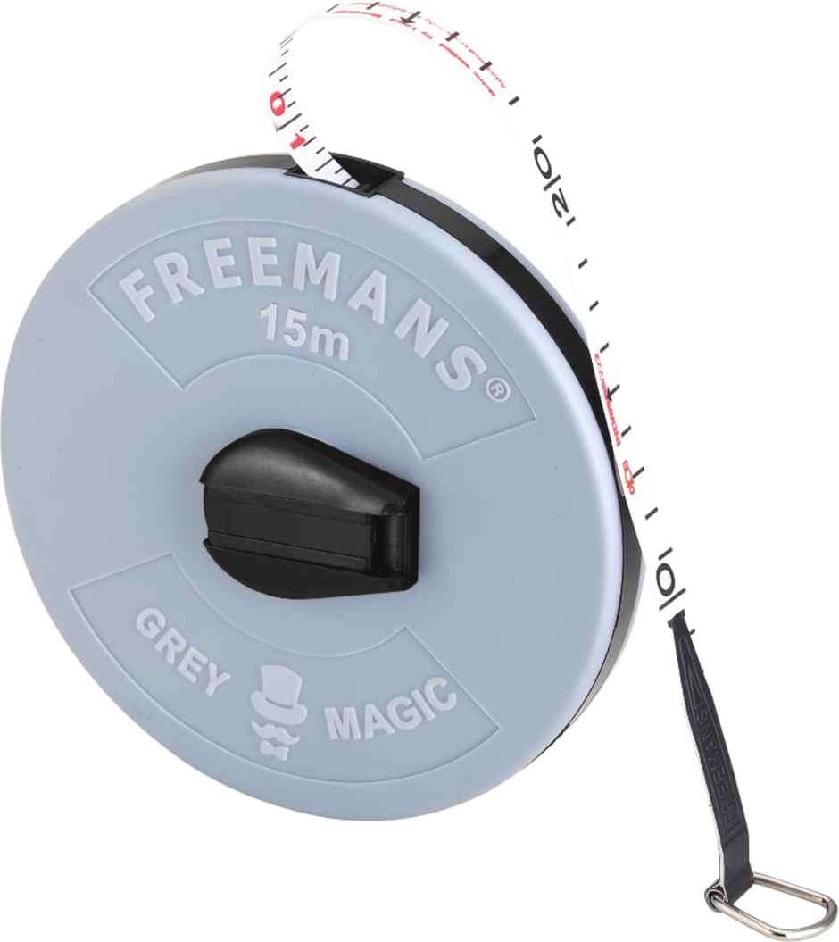 FREEMANS FM15 Fibreglass Measuring Tape | 50 ft | Grey
