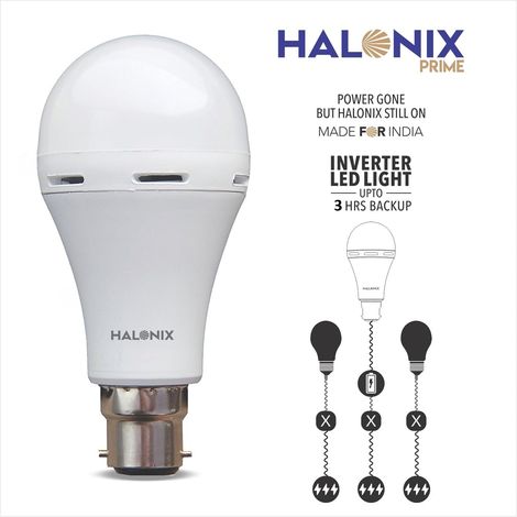 Halonix 8.5W B22 Rechargeable Emergency Bulb