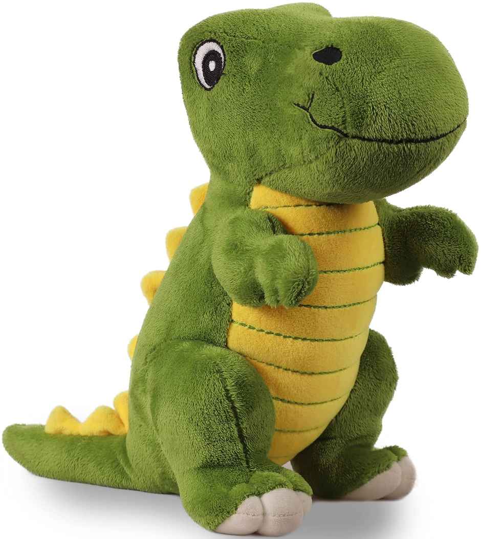Mirada Super Soft Plush Stuffed Standing Green And Yellow Dinosaur Soft Toy -30 cm