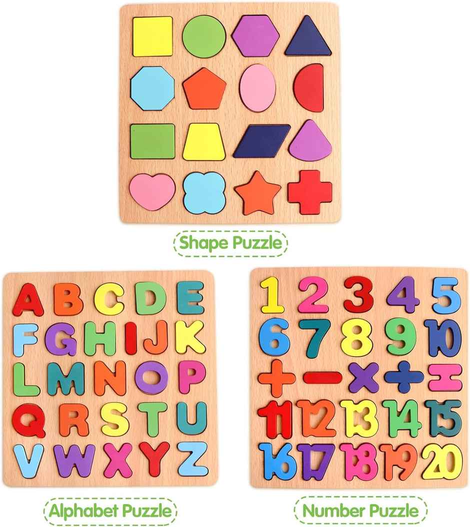 Kidara Learn and Play 3-In-1 Puzzle | Gift For Kids 2+ | Fun Learning-Problem-Solving and More