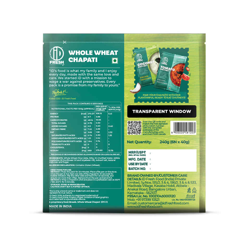 iD Whole Wheat Chapati