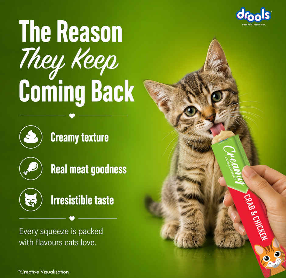 Drools Creamy Lickable Cat Treat - Crab & Chicken