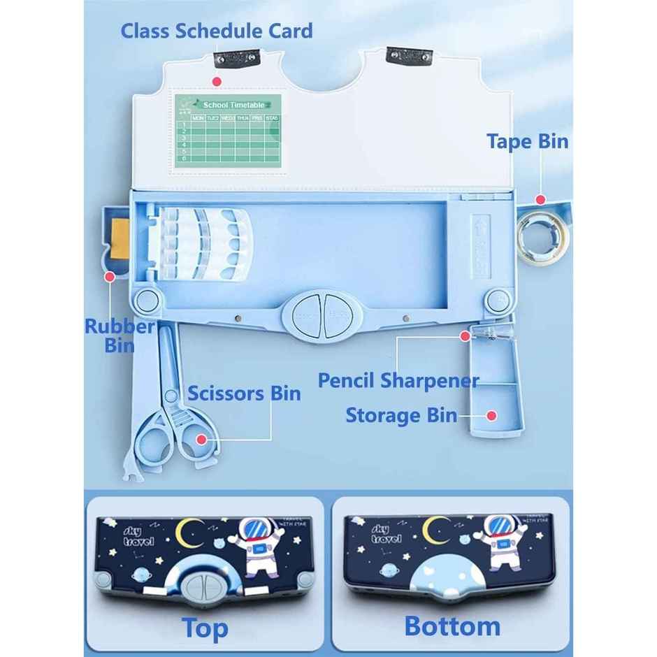 Chrome 7035 Magnetic Multifunctional Pencil Box For Kids (Design and Color May Vary)