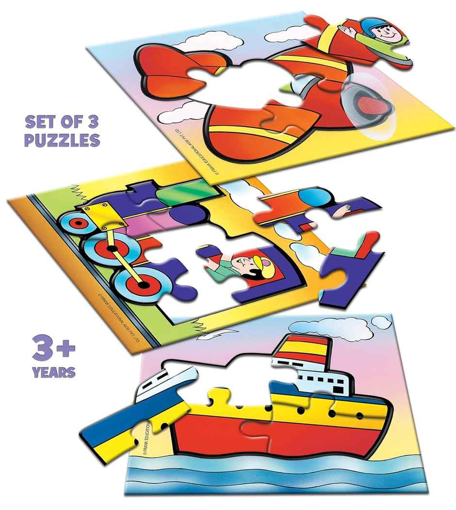 Frank Travel Time - A Set Of 3 First Puzzles- 4, 5 & 6 Pieces
