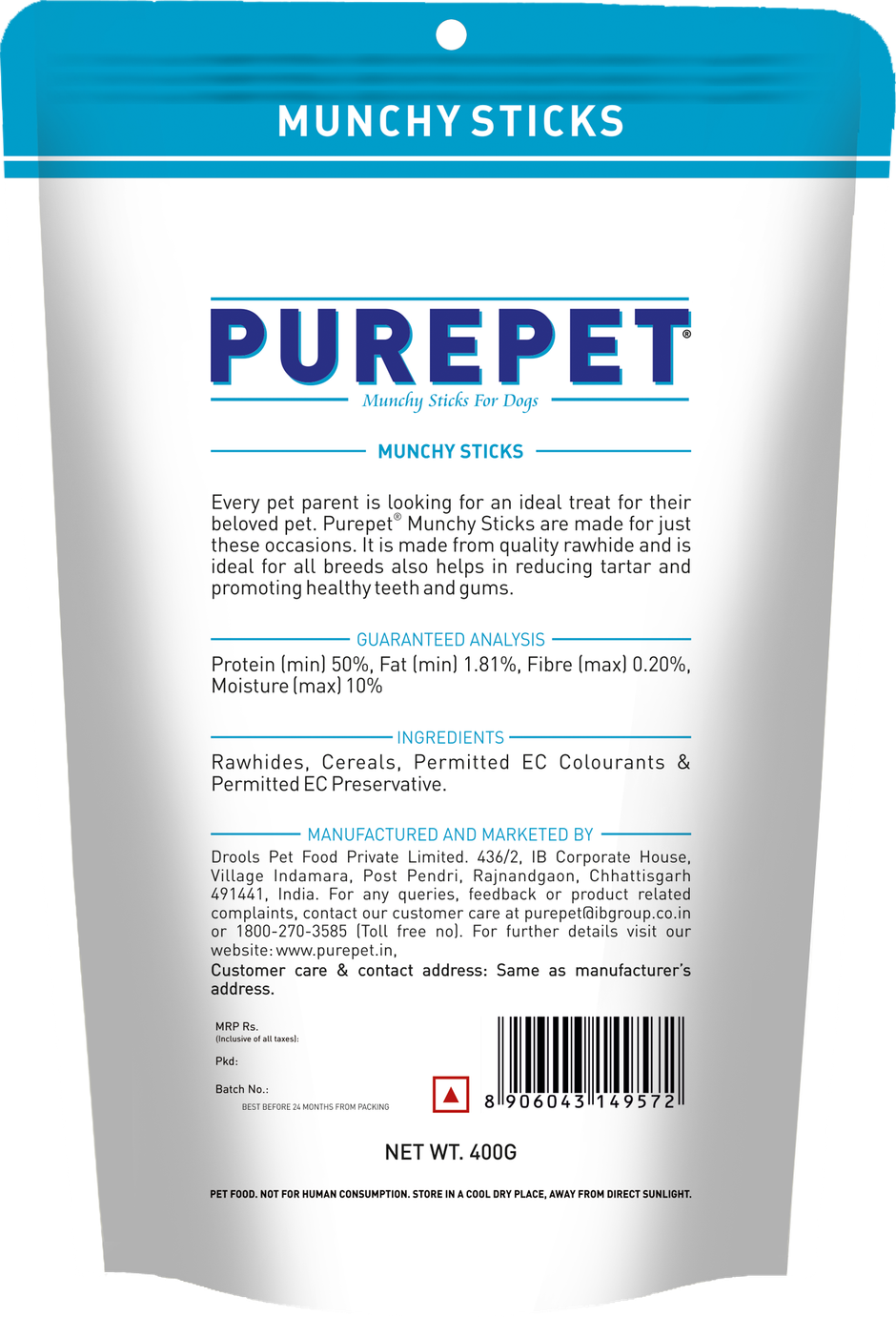 Purepet Munchy Sticks, Chicken Flavour, Dog Treats