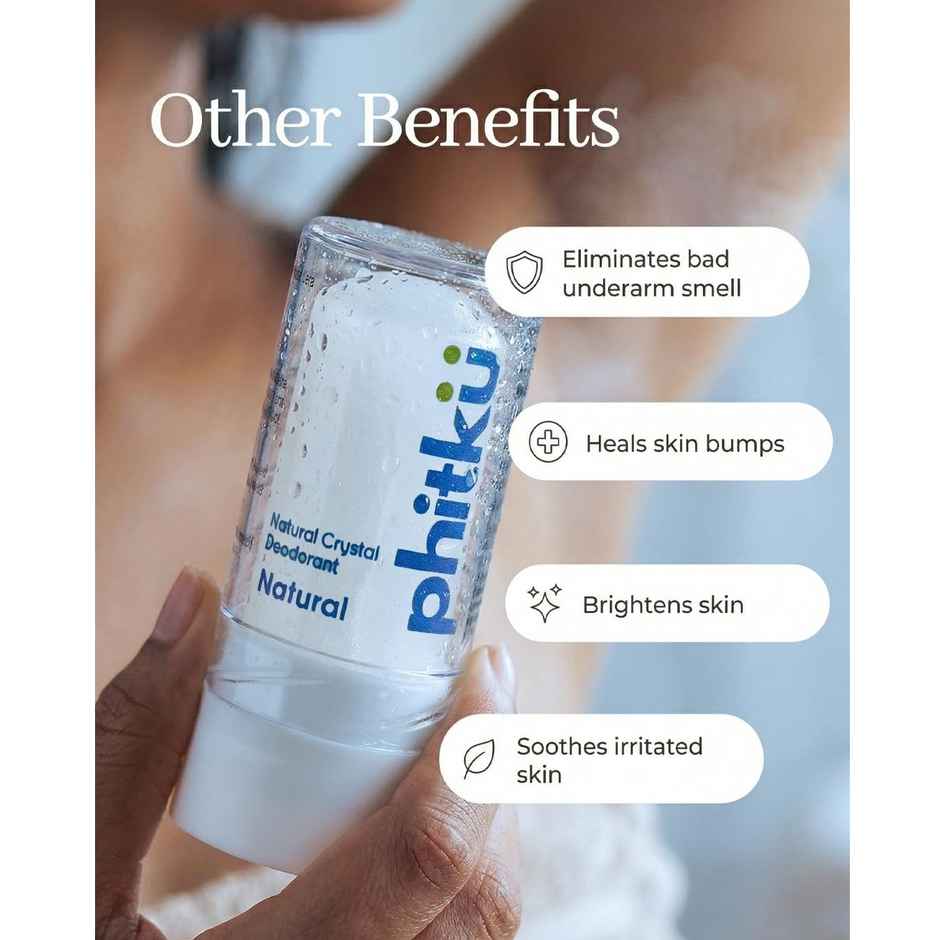 Phitku Crystal Roll On Deodorant | Natural Unscented for Men & Women | Long Lasting Odor Control