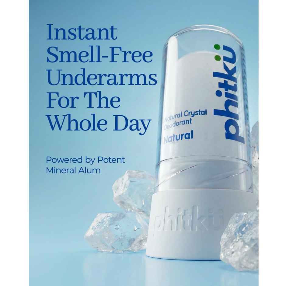 Phitku Crystal Roll On Deodorant | Natural Unscented for Men & Women | Long Lasting Odor Control
