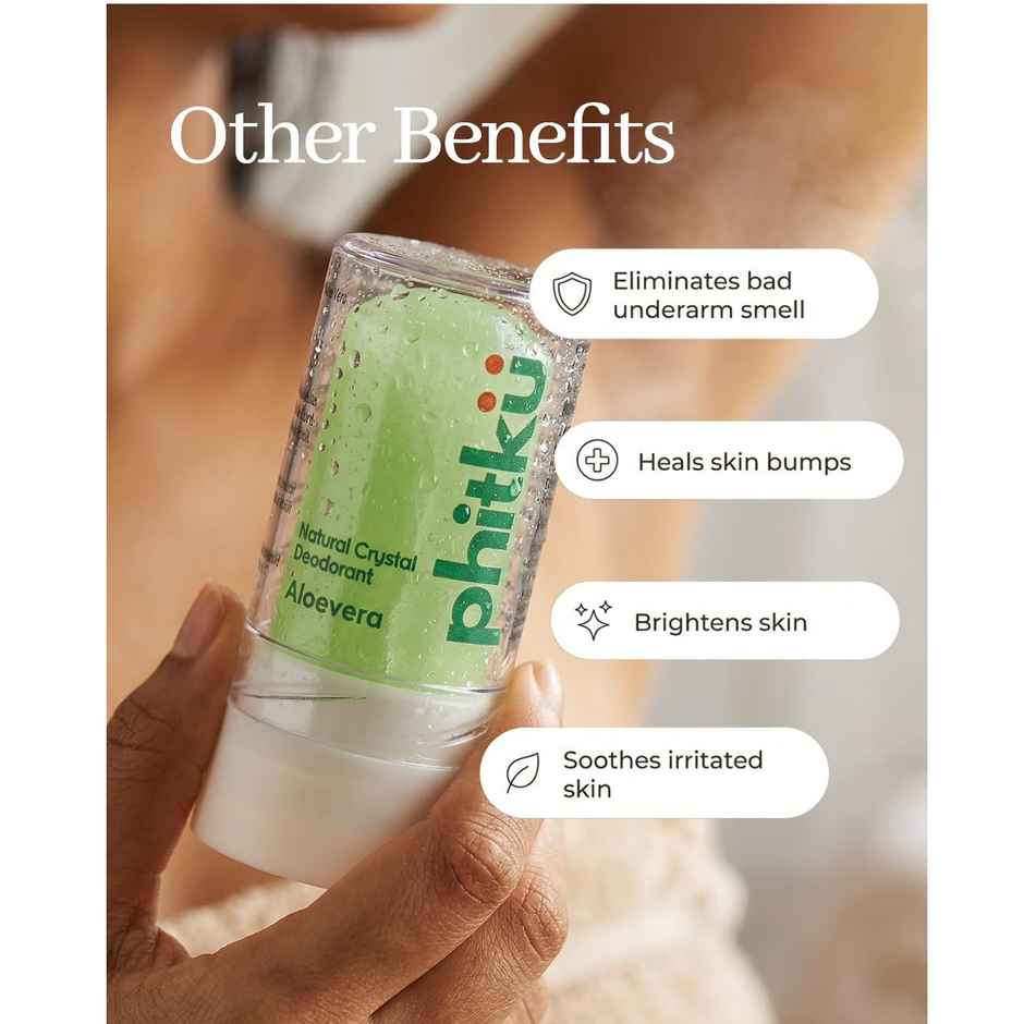 Phitku Crystal Roll On Deodorant With Aloe Natural Unscented Men Women Odor Control