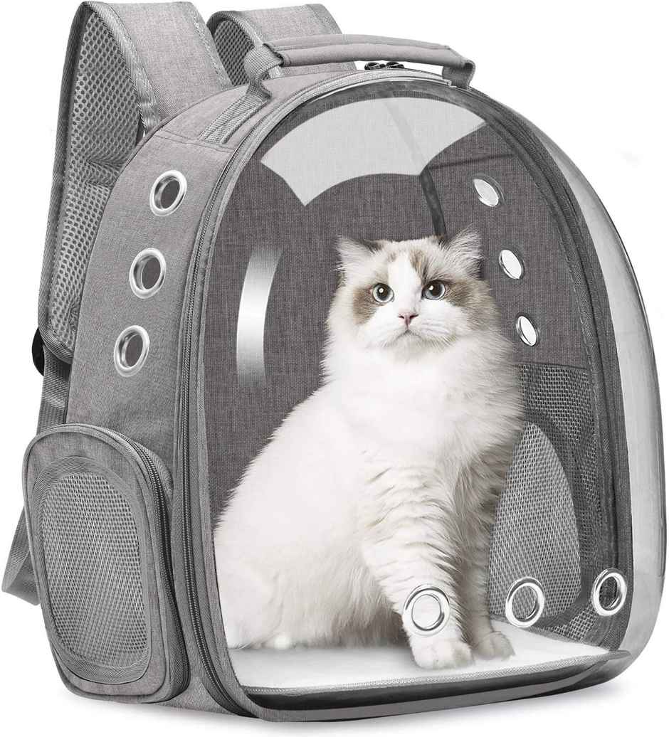 Pets Empire Astronaut Transparent Pet Carrier , Backpack For Puppies & Cats | Grey