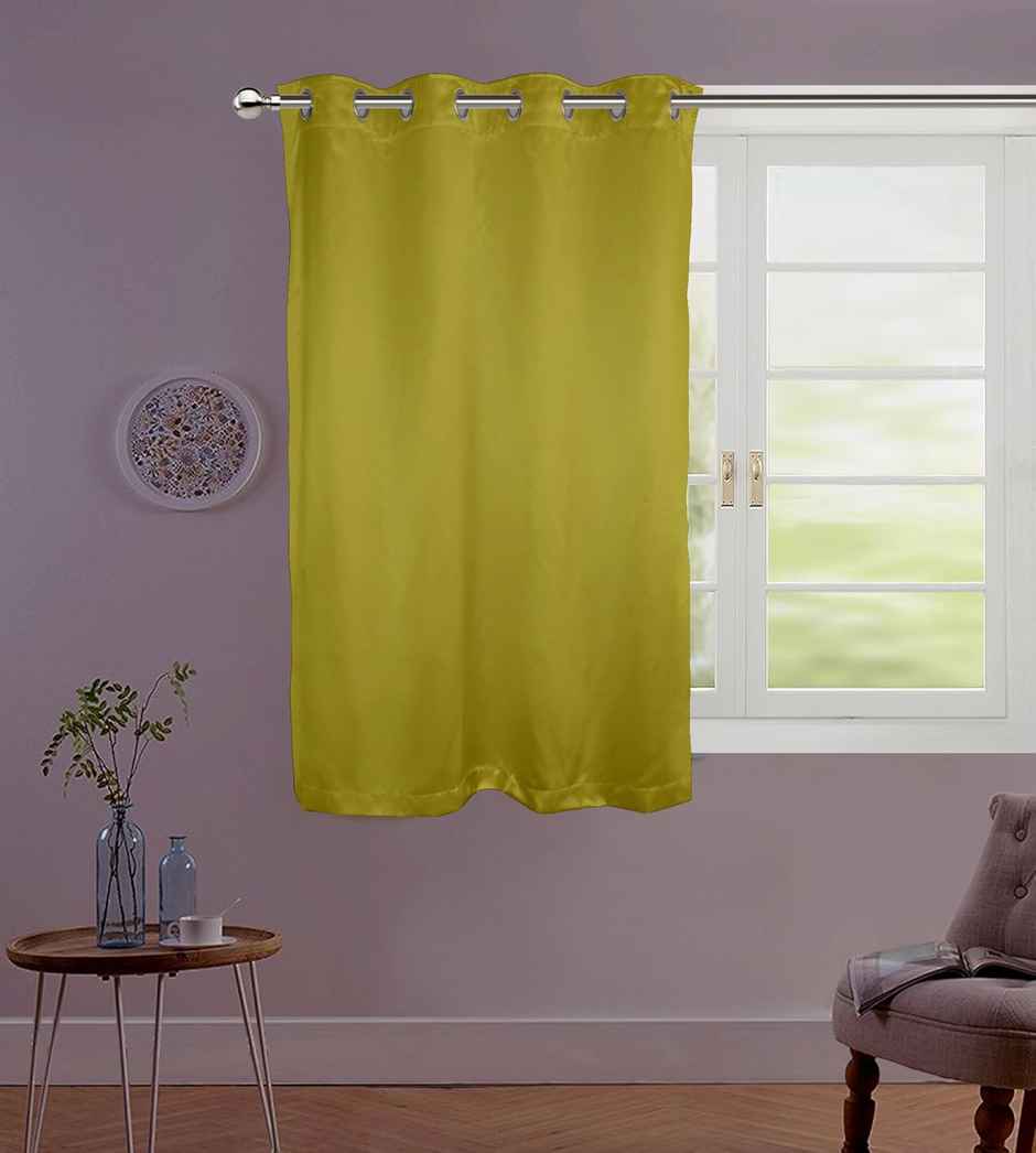 Lushomes Curtain - Green | Satin | 8 Metal Eyelets | 54 x 60 inch