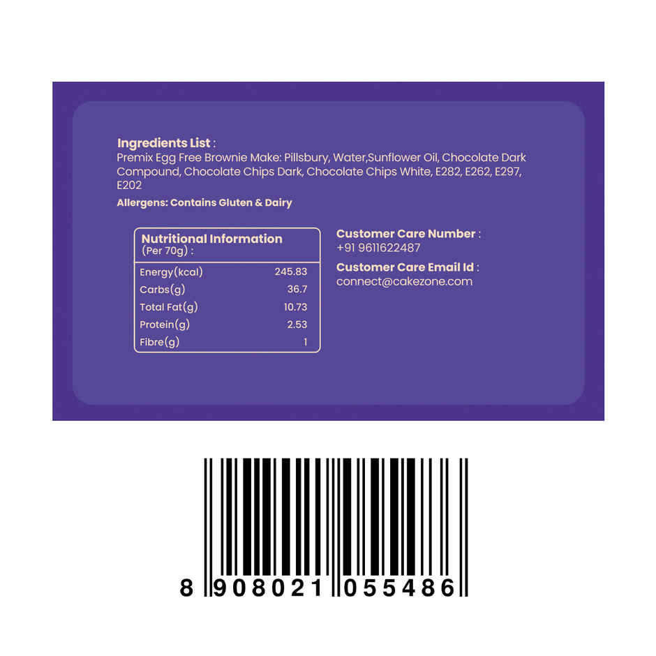 Cakezone Choco Chip Heart Brownie