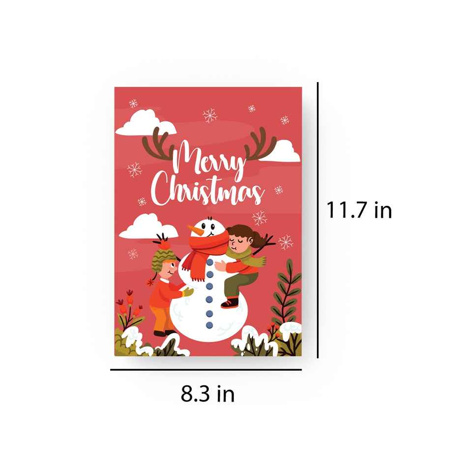 Red Snowman Merry Christmas Greeting Card | Mad Over Print