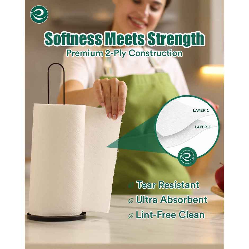 ECO SOUL Paper Towel | 2 ply | 2 Rolls | 60 Pulls Each