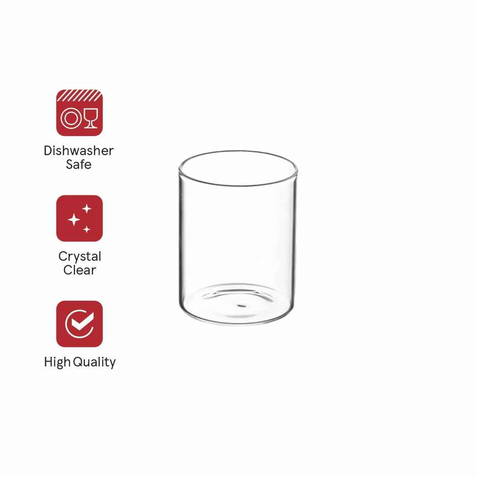Sanjeev Kapoor Costa Borosilicate Round Glass 220 Ml - Set Of 6 Pcs