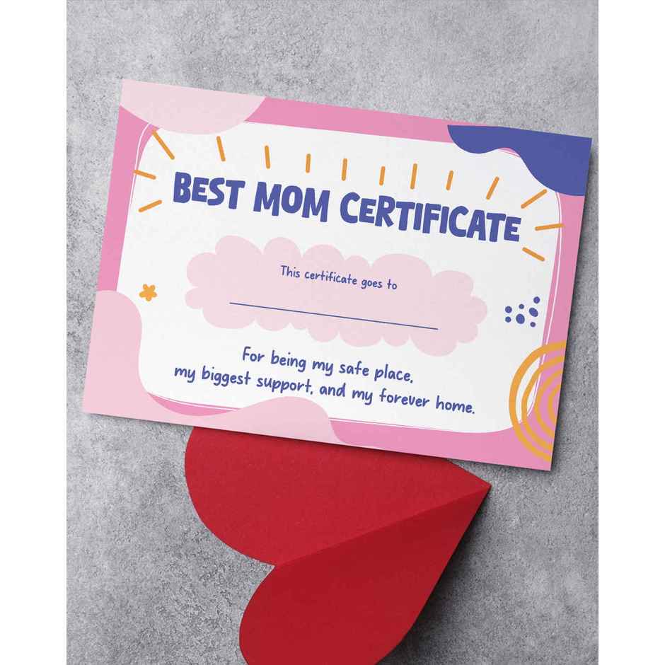 Best Mom Certificate | Keepsake Gift | Vibebling