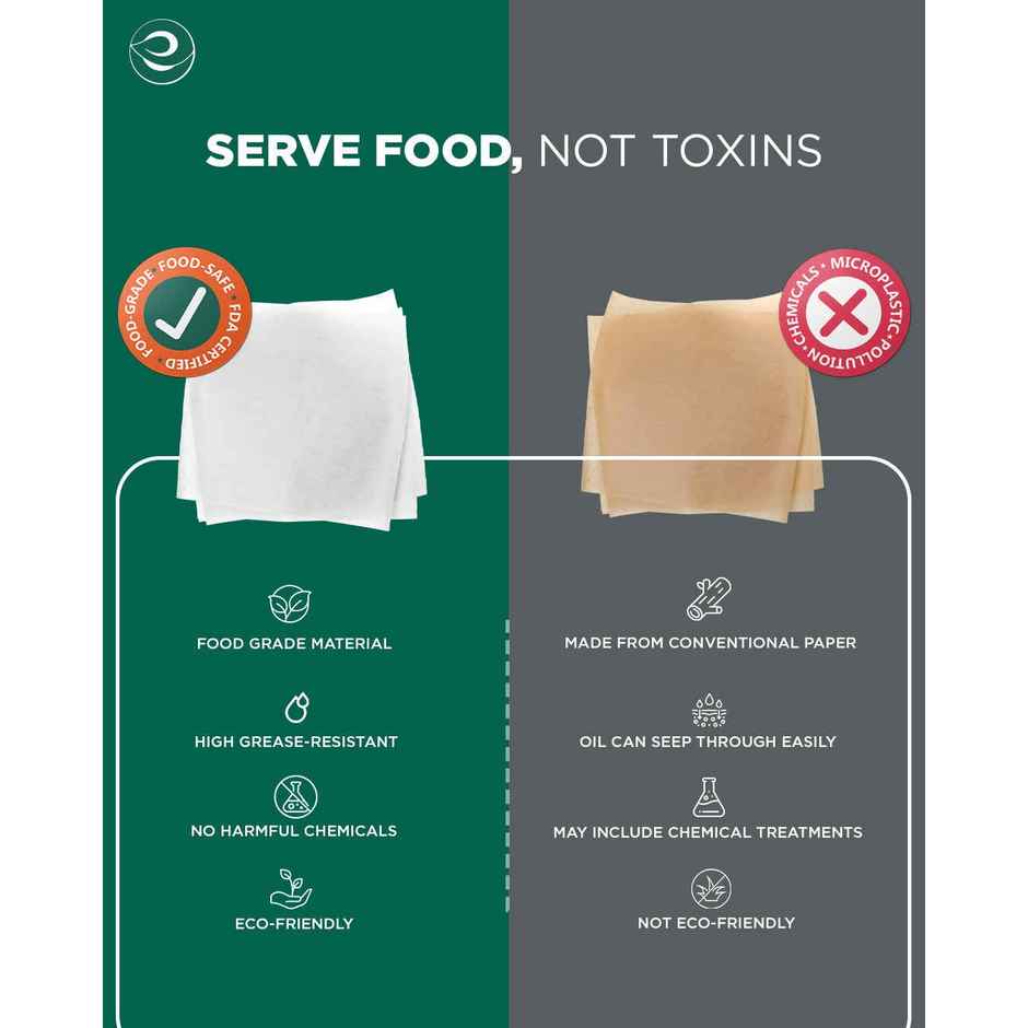 Eco Soul Baking Paper Sheets | Butter Paper & Parchment Paper | 100 Count | 11 x 10 Inch