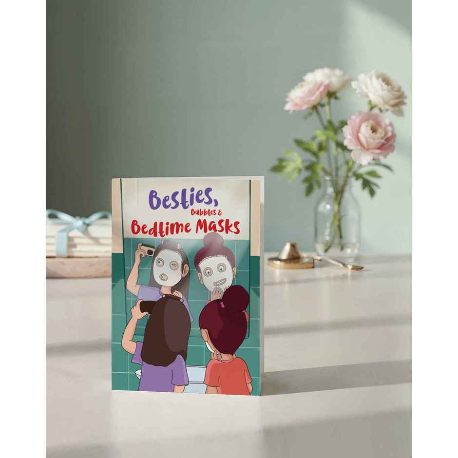 Besties Bedtime Masks Greeting Card | Mad Over Prints