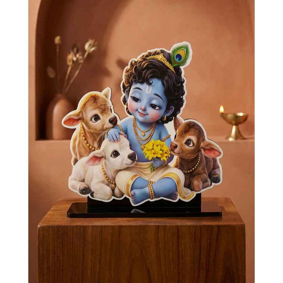 Mad Over Print Bal Krishna Table Decor Showpiece for Janmashtami