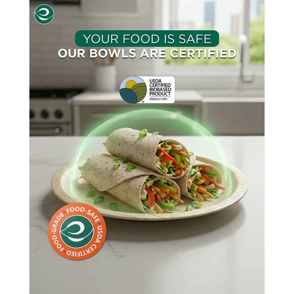 ECO SOUL | Palm Leaf Disposable Plates | 8 Inch | Round | 10 Count