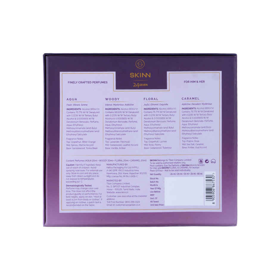 Skinn 24Seven Gift Pack Edp Perfume For Men & Women