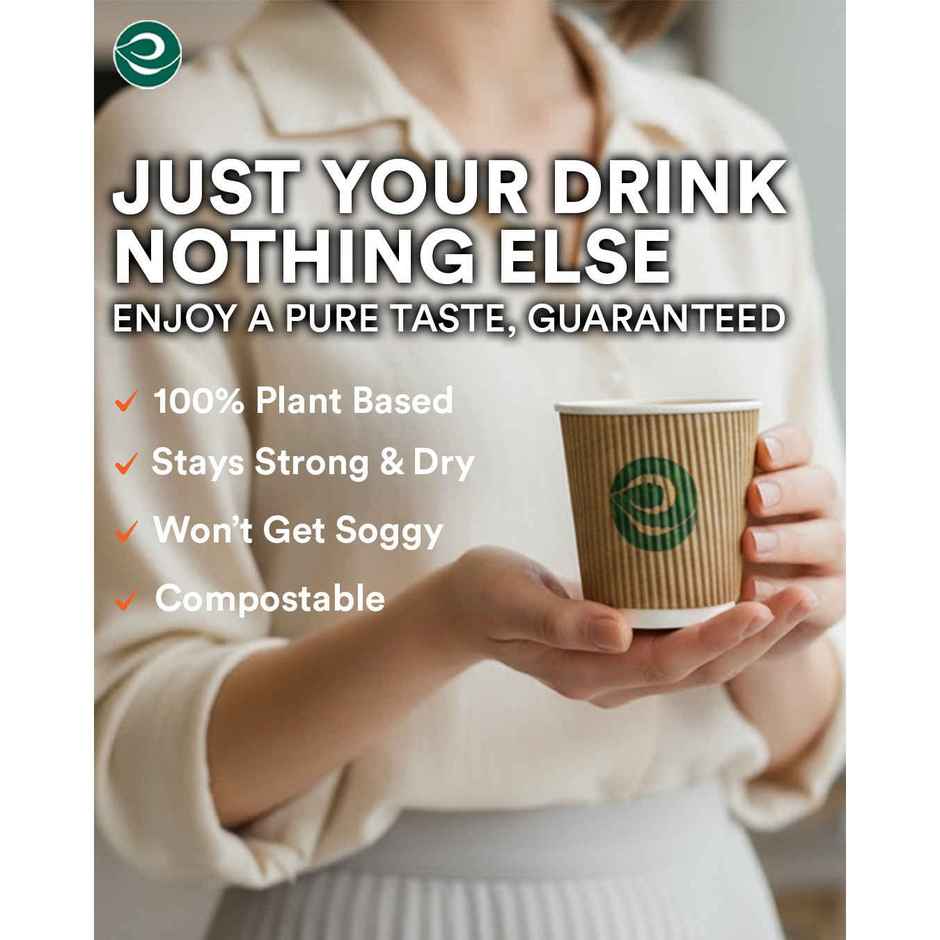 ECO SOUL | Disposable Paper Cups/Glasses | 180 ml | Ripple | 25 Count