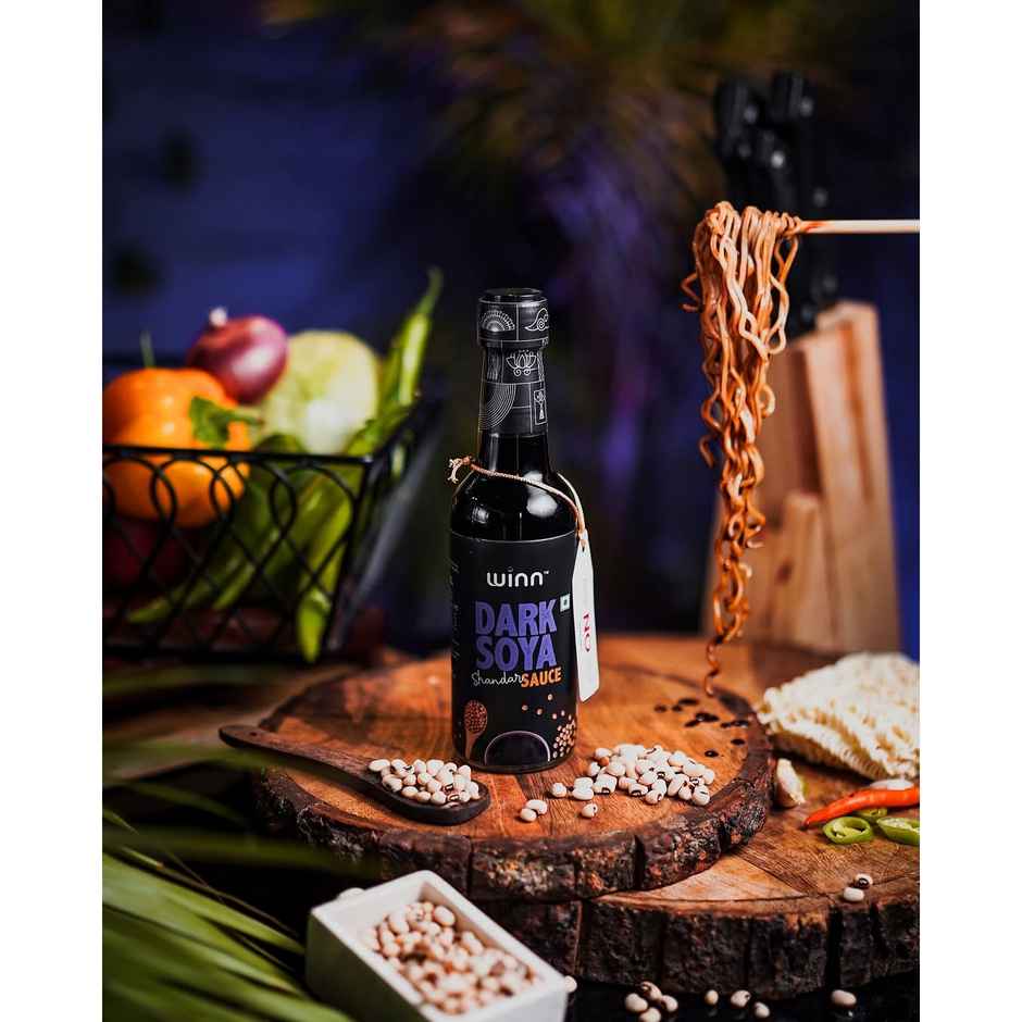 Winn Dark Soya Sauce Glass Bottle | Chinese Sauce | No MSG | No Artificial Colours or Flavours