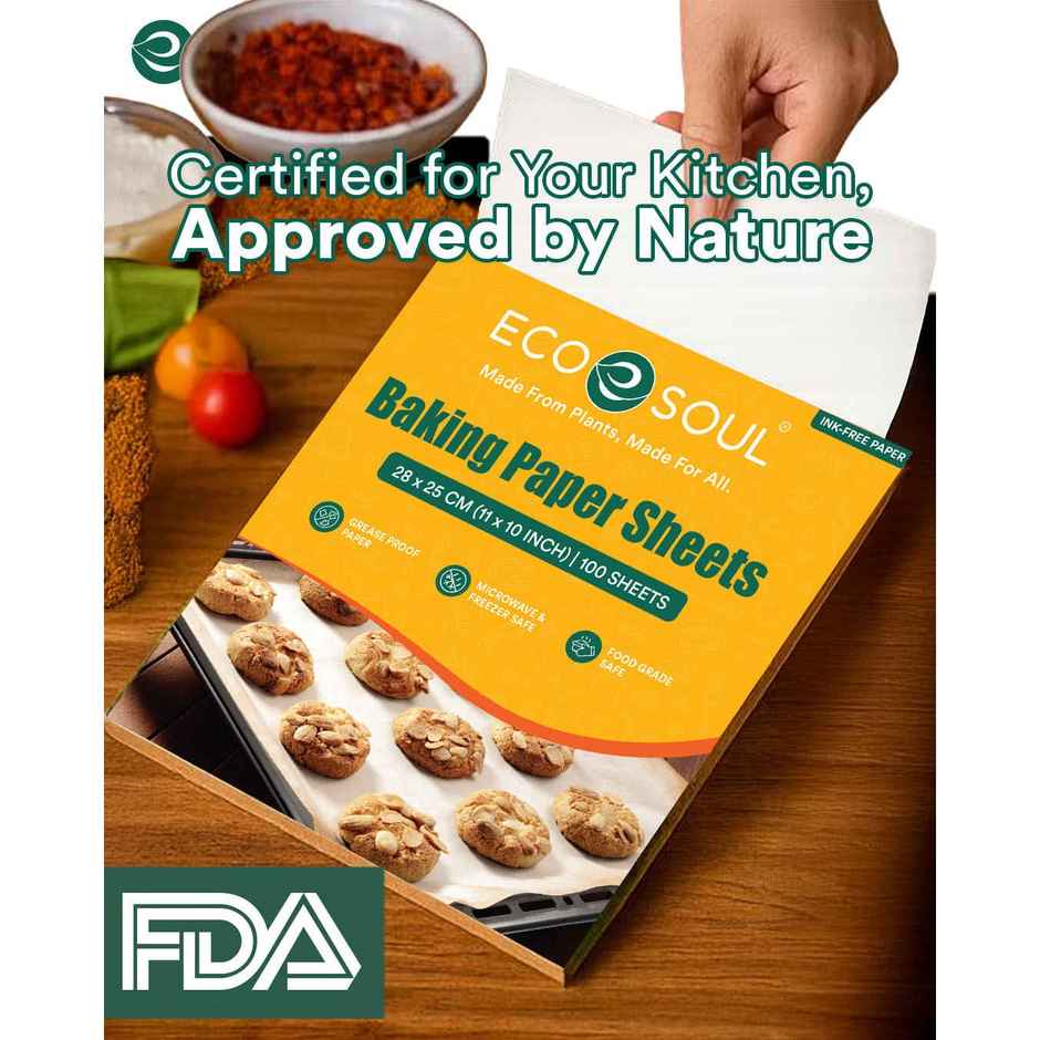 Eco Soul Baking Paper Sheets | Butter Paper & Parchment Paper | 100 Count | 11 x 10 Inch
