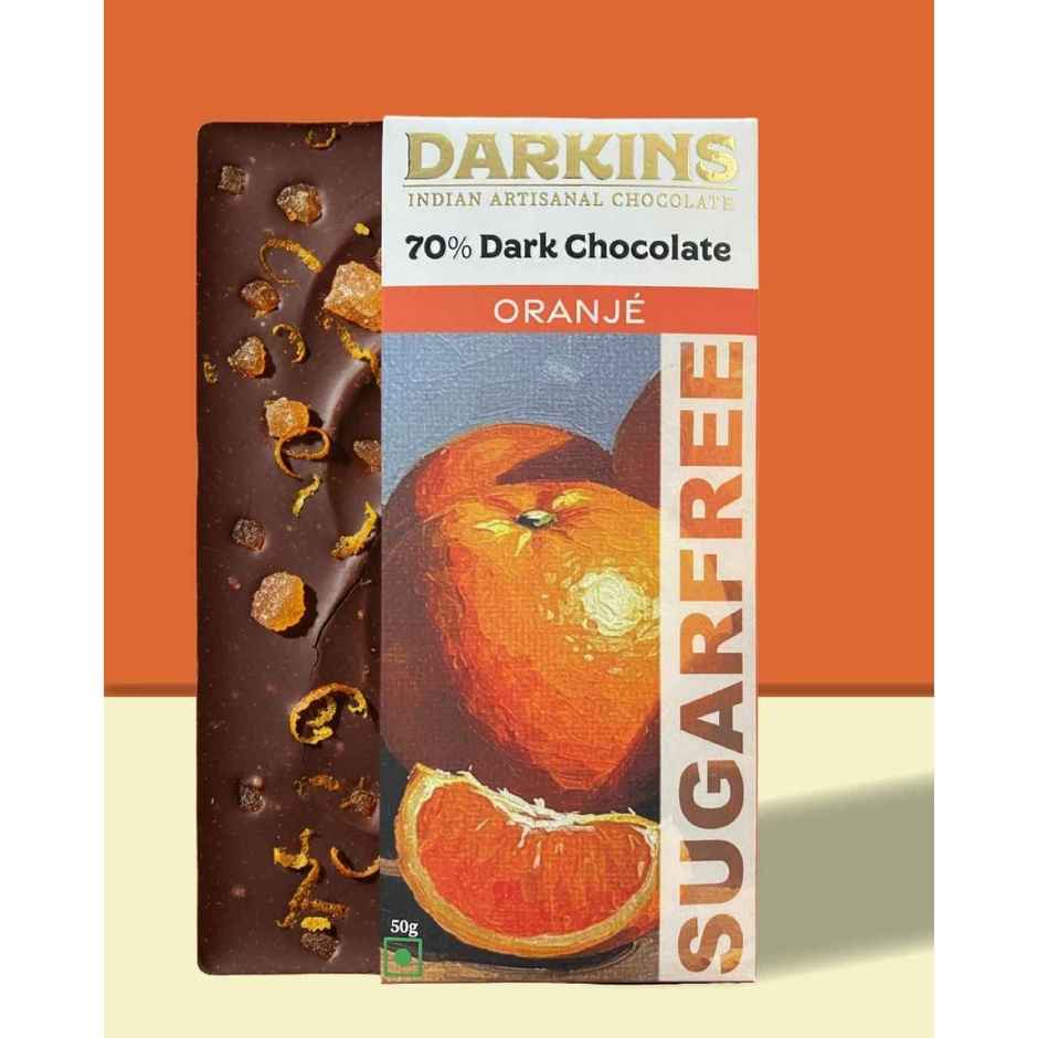 Darkins Sugar Free Dark Chocolate 70% Orange