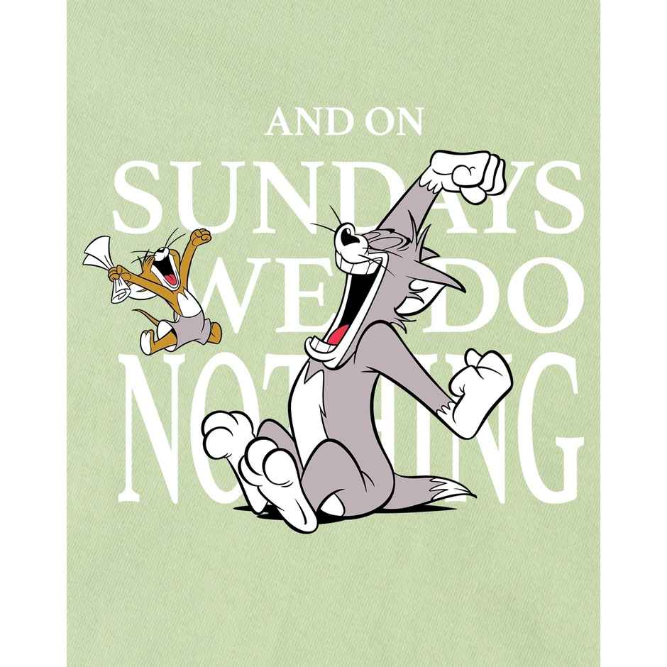 Bewakoof Women's Sundays We Do Nothing Graphic Printed T-shirt | Green - L