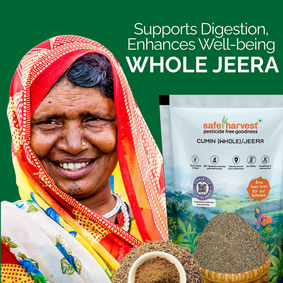 Safe Harvest Jeera (Cumin) | Unadulterated Whole Spices | Pesticide Free | Chemical Free