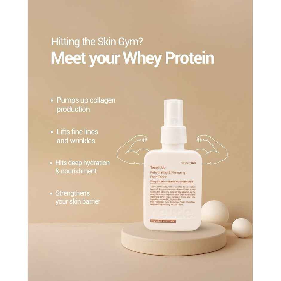 Neude Milk Peptide Face Toner With Whey Protein For Pore Rehydration & Acne Management 100 Ml