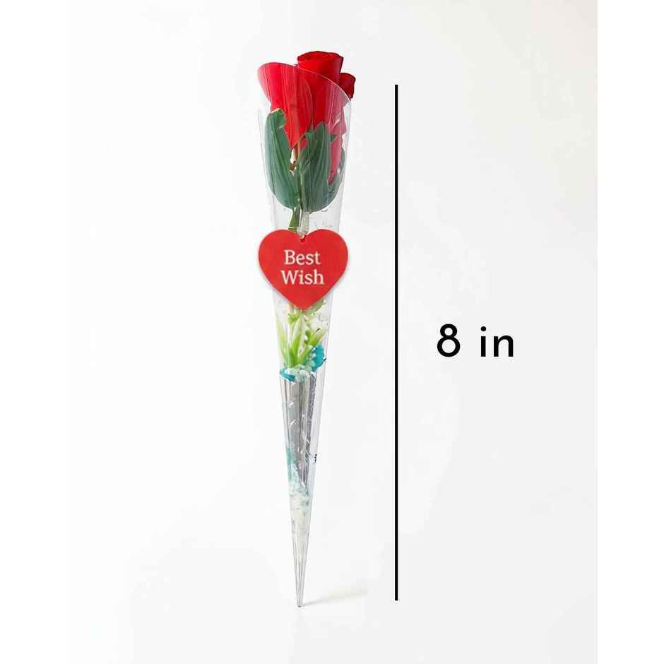 Artificial Red Rose Flower | Realistic Decorative Look | Mad Over Print